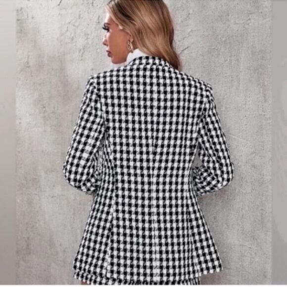 New Print Open Front Tweed Blazer Size  XS - Picture 3 of 11